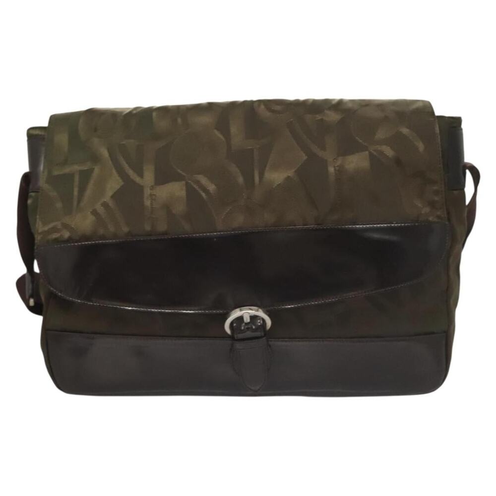 Salvatore Ferragamo Nylon Messenger Bag Green